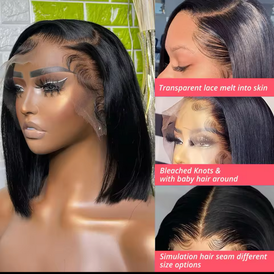 Bob lace front wig lisse